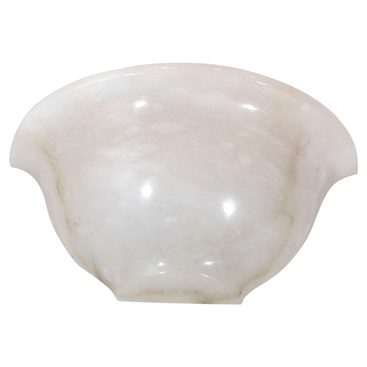 Cremefarbener Art Deco Alabaster Wandleuchter im Angebot