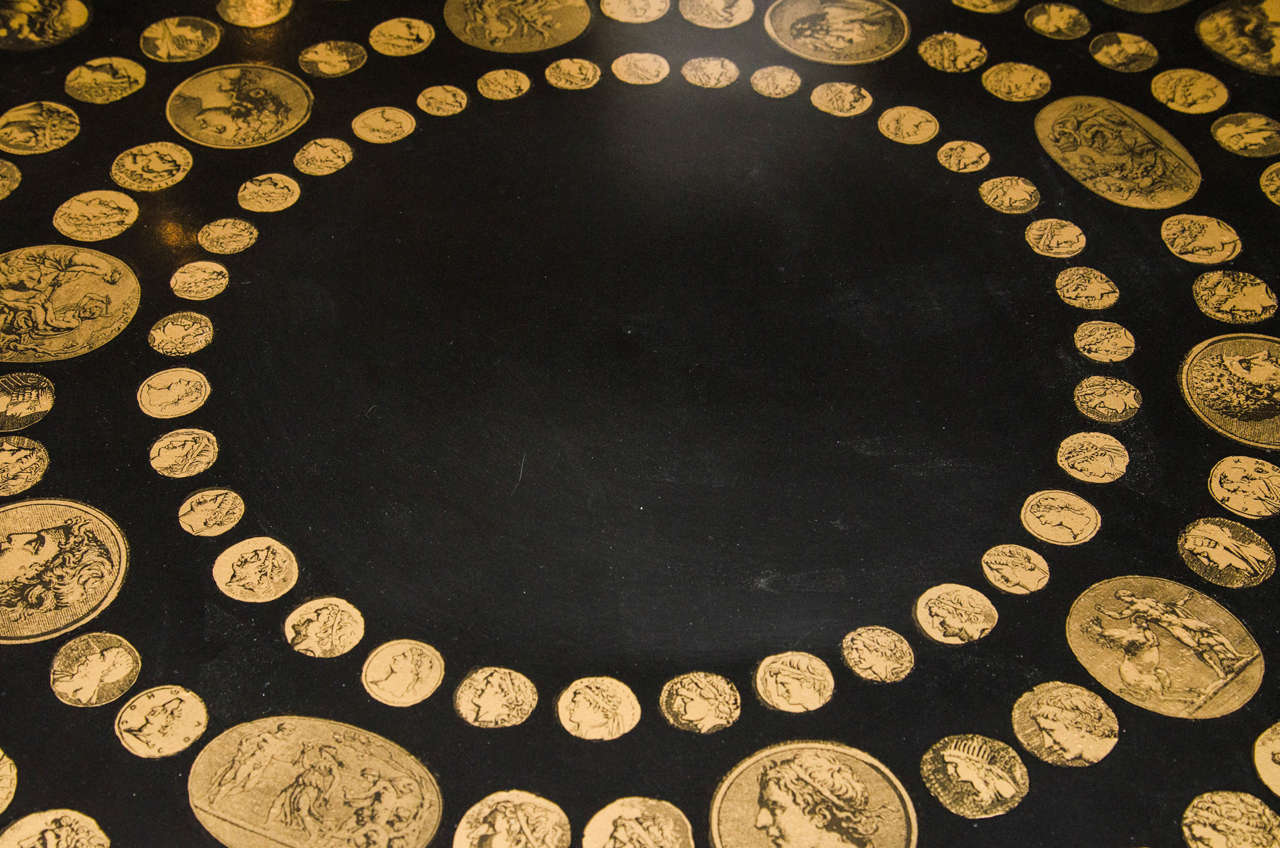 Mid-20th Century Fornasetti Table with Roman Emperor Medallion Heads, 1950s Italy
