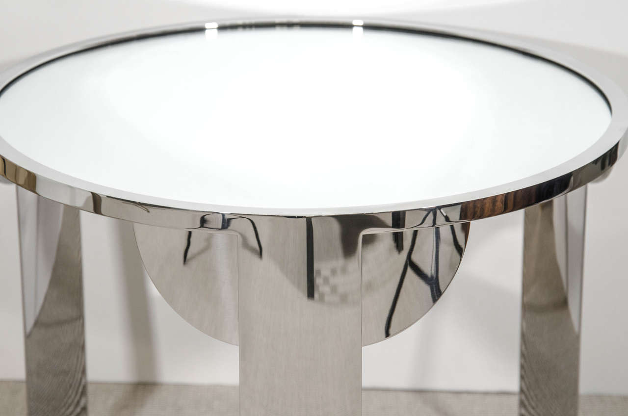 Stainless Steel Limited Edition Constructivist Inspired Custom-Made Table by Eric Appel, USA For Sale