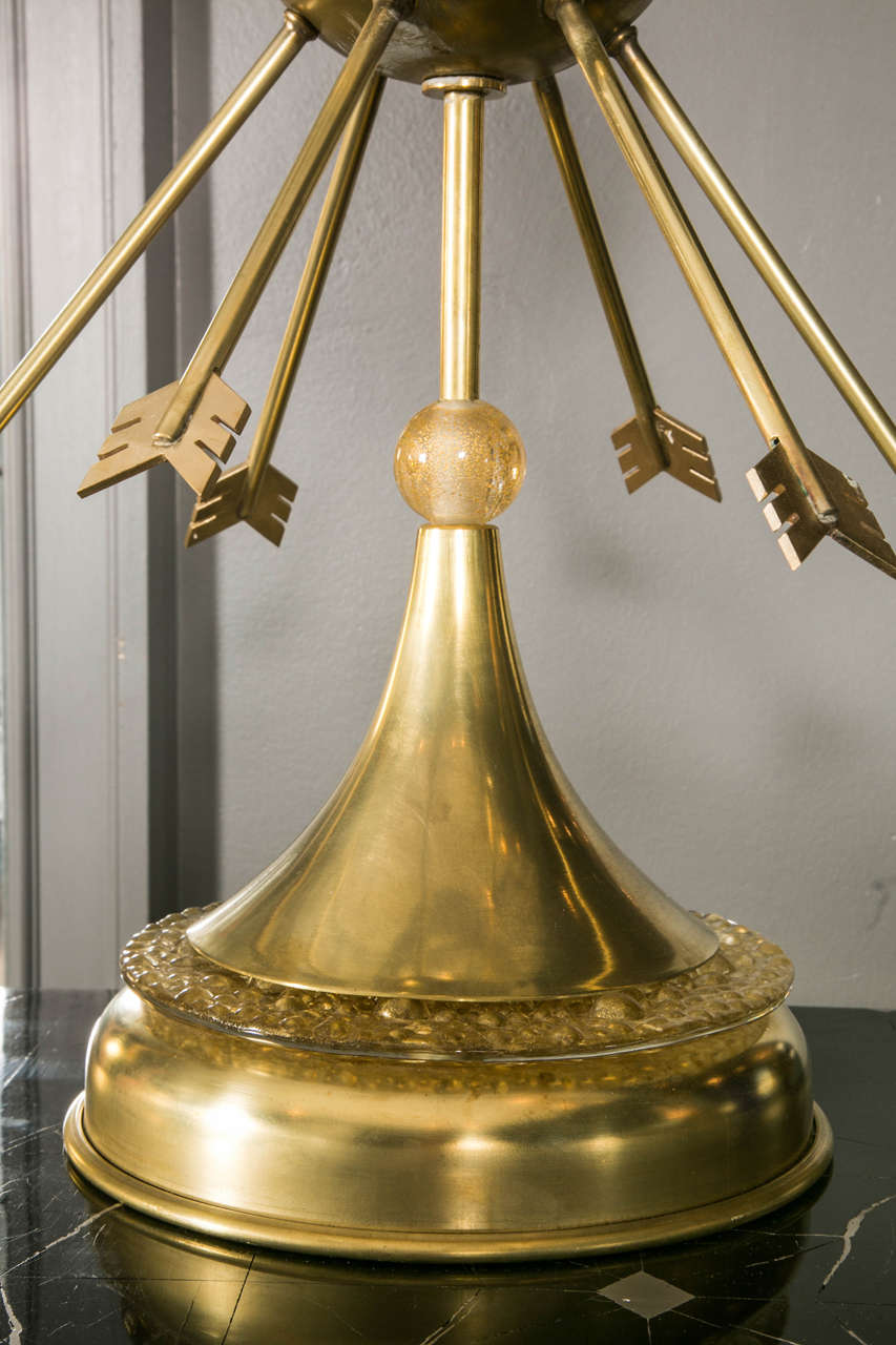 French Pair of Brass Table Lamps