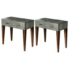 Pair of Shagreen Bedside Tables