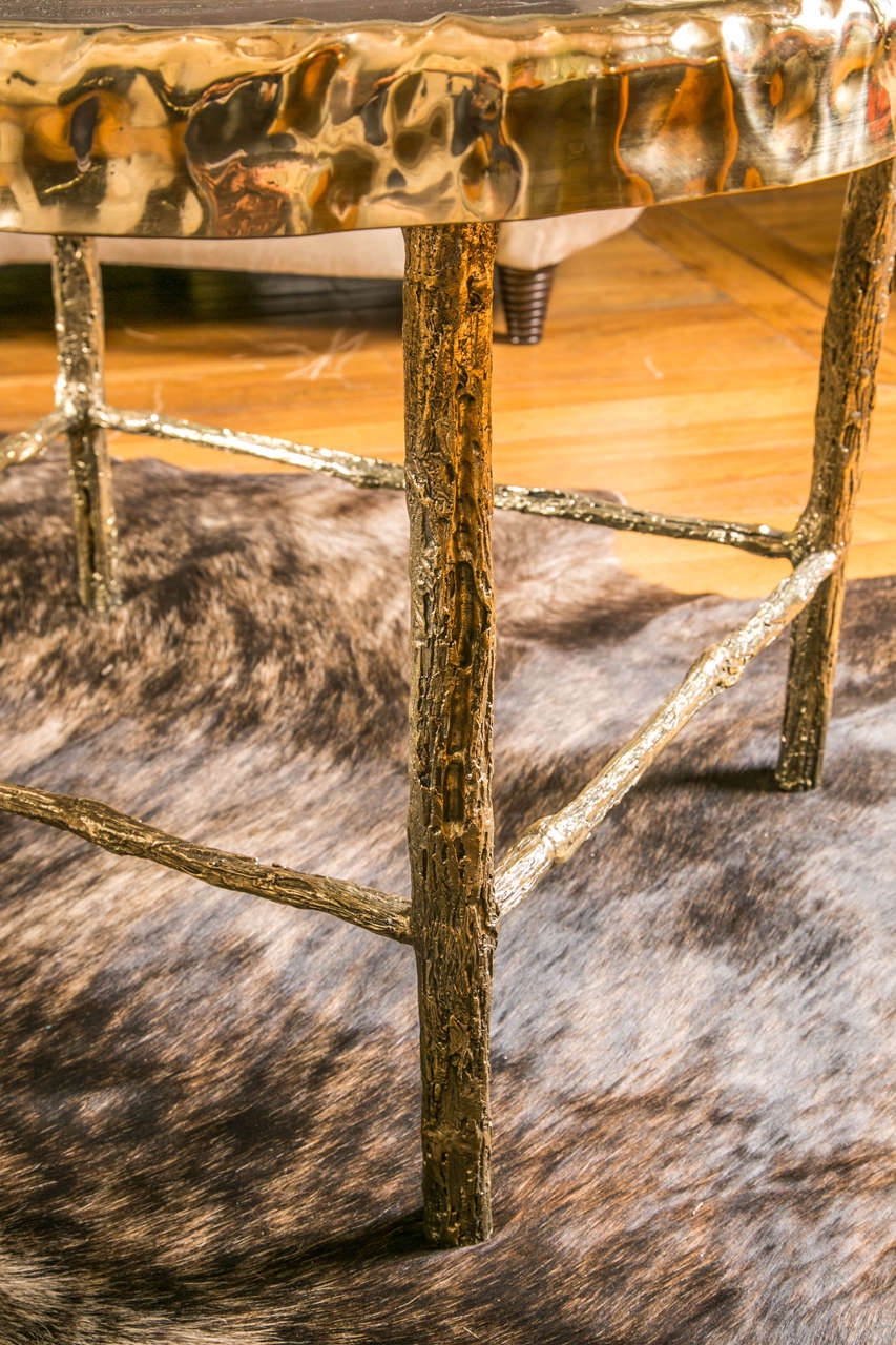 Pair of Black Petrified Wood Coffee Tables 1