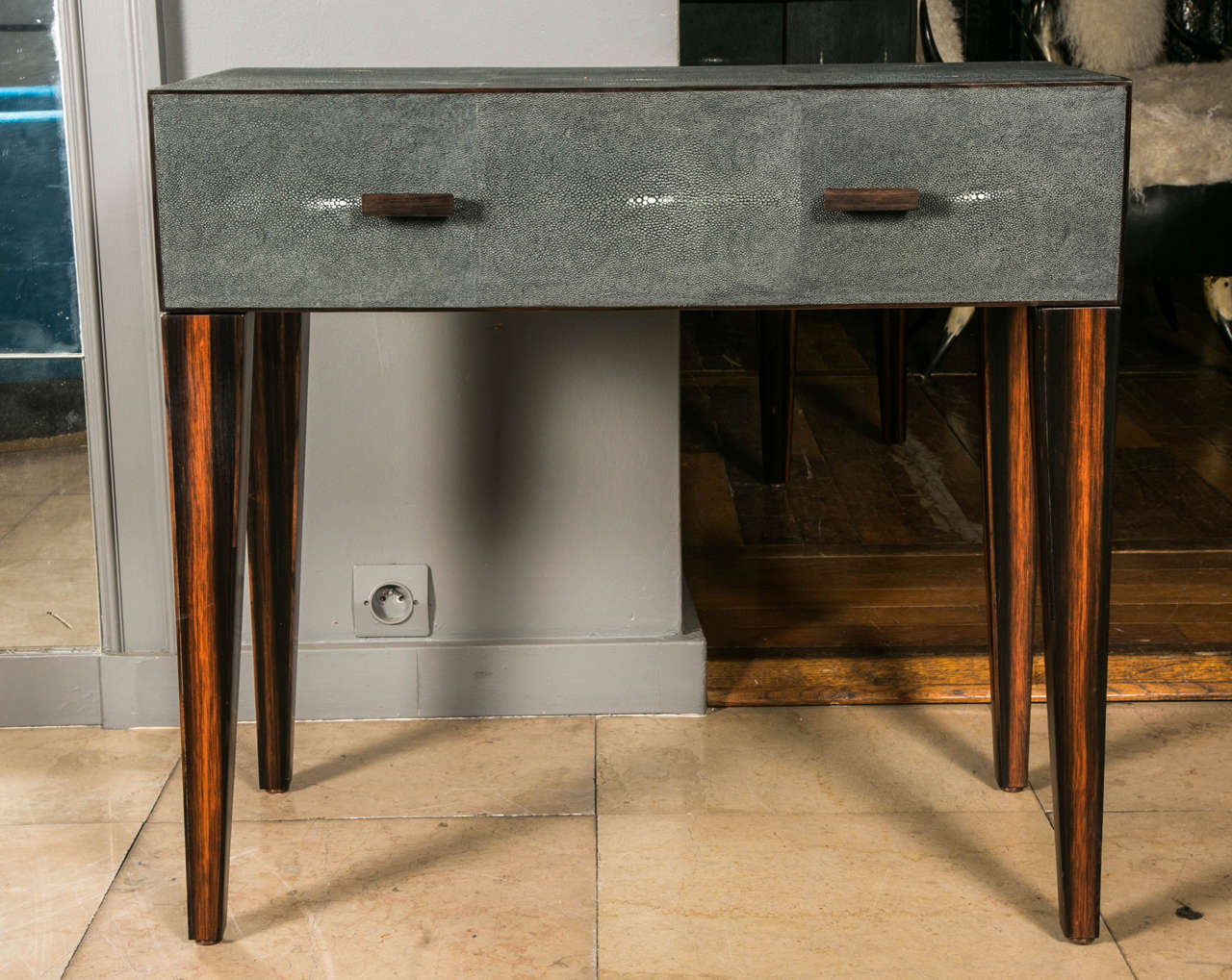 Pair of Shagreen Bedside Tables at 1stDibs
