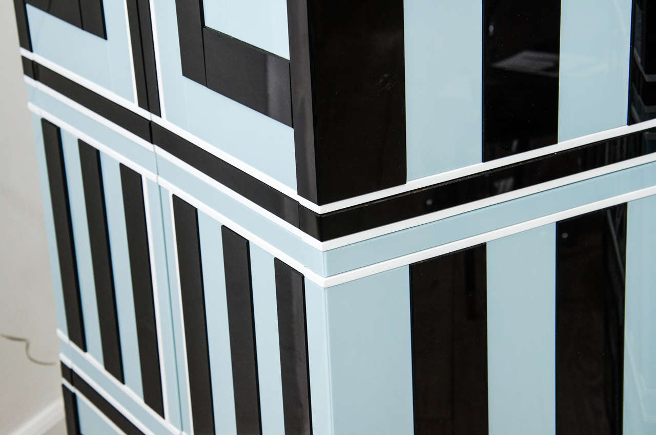 Pair of Cabinets with Geometric Design 2