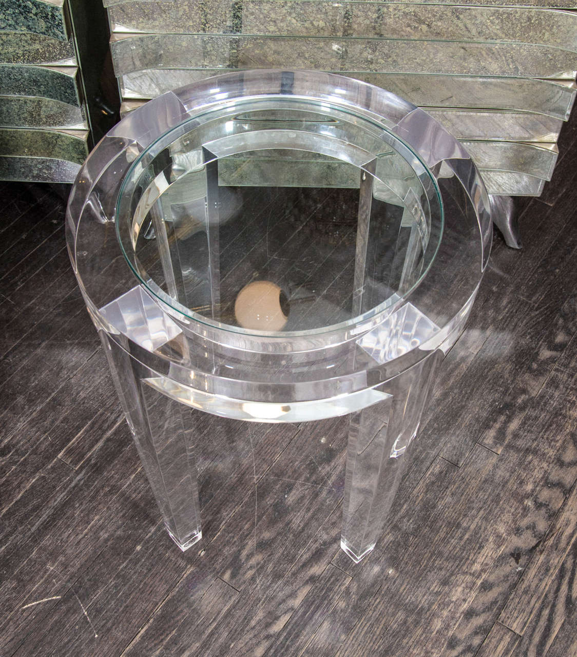 acrylic side table round