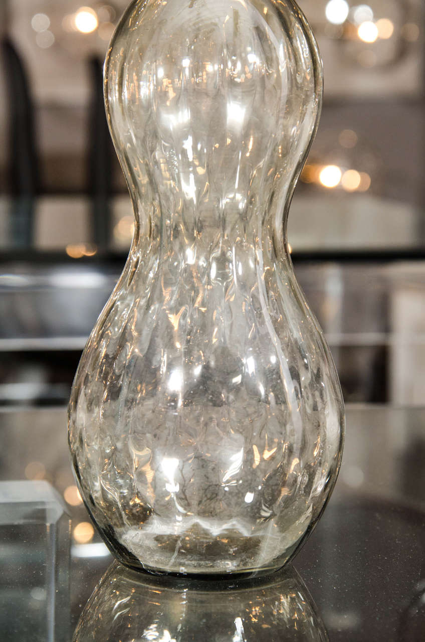 1970s Italian Smoke Glass Decanter In Excellent Condition In New York, NY