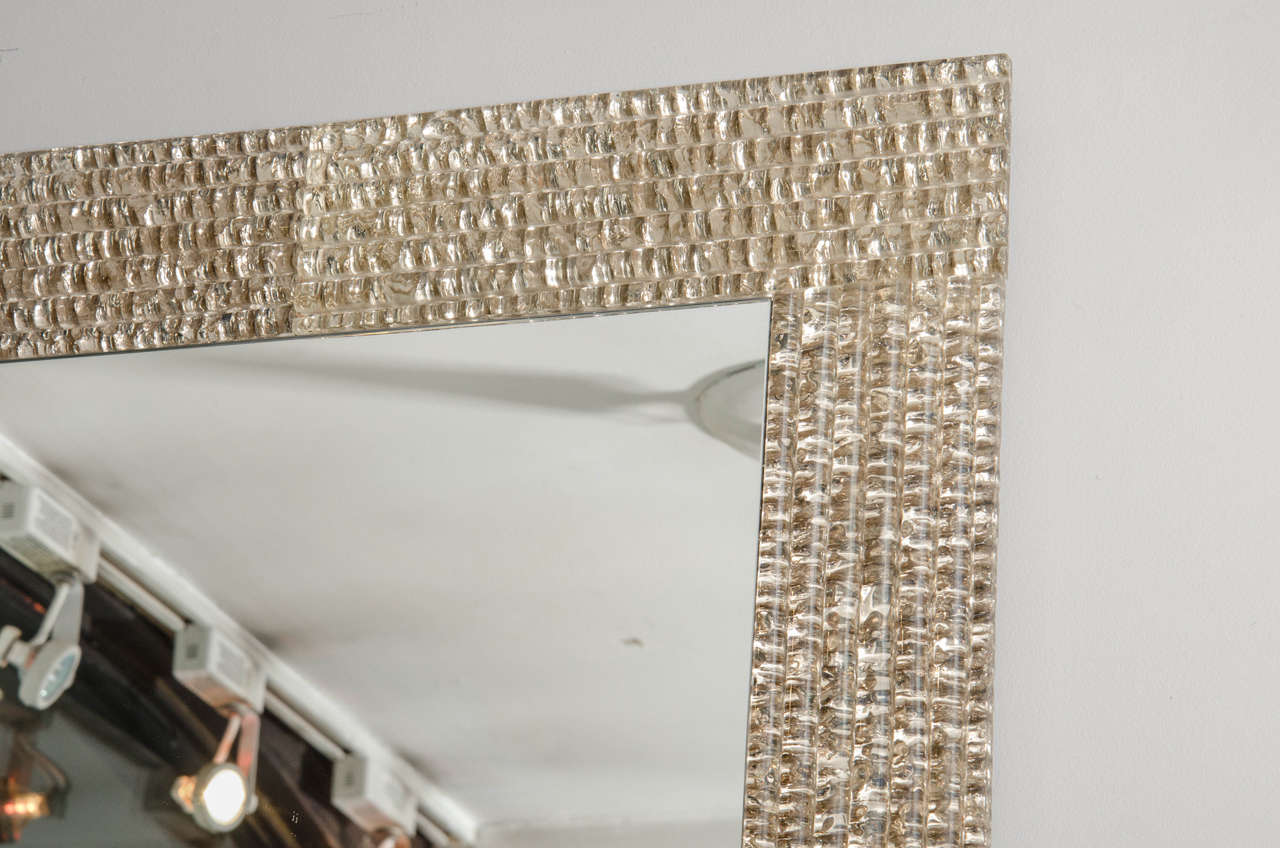 American 1970s Faceted Mercury Glass Mirror In Excellent Condition In New York, NY