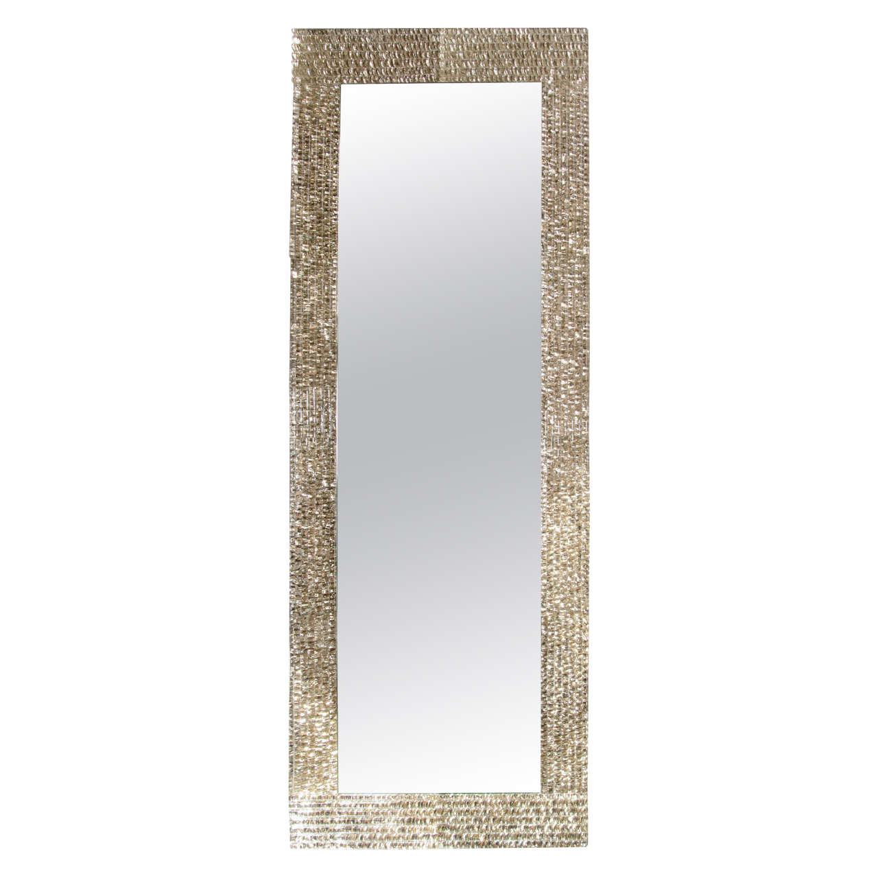 American 1970s Faceted Mercury Glass Mirror