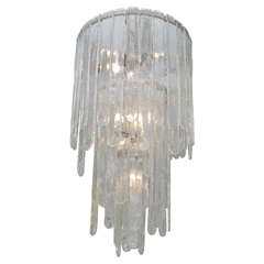 Italian Mazzega Clear Glass Chandelier