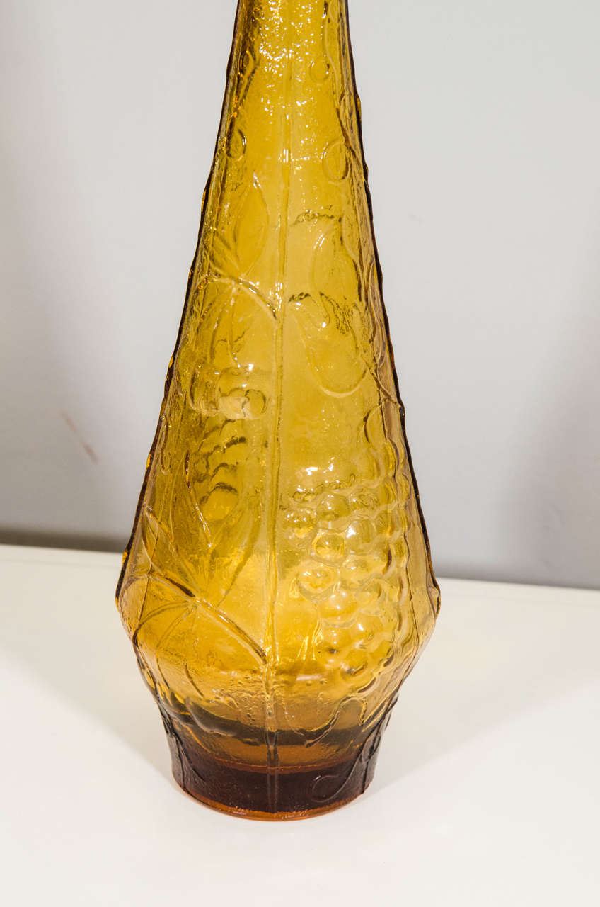 1970s Italian Gold Glass Decanter In Excellent Condition In New York, NY