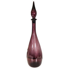 Vintage 1970s Italian Purple Glass Decanter
