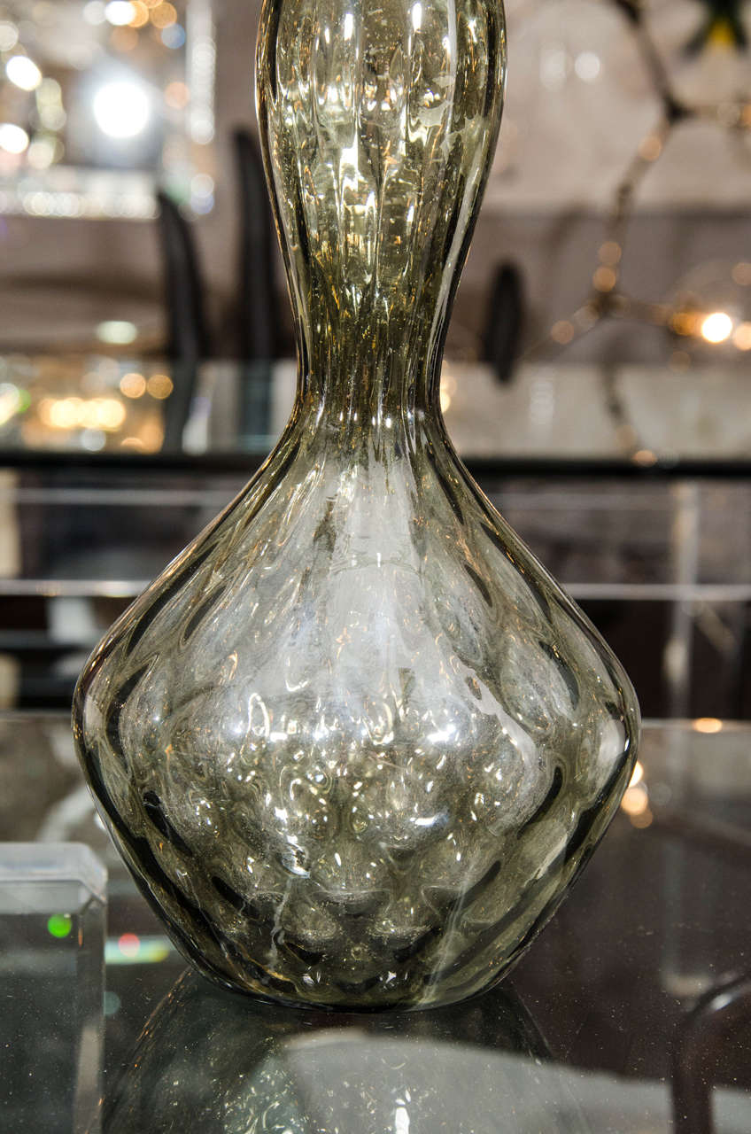 1970s Italian Smoke Glass Decanter at 1stDibs