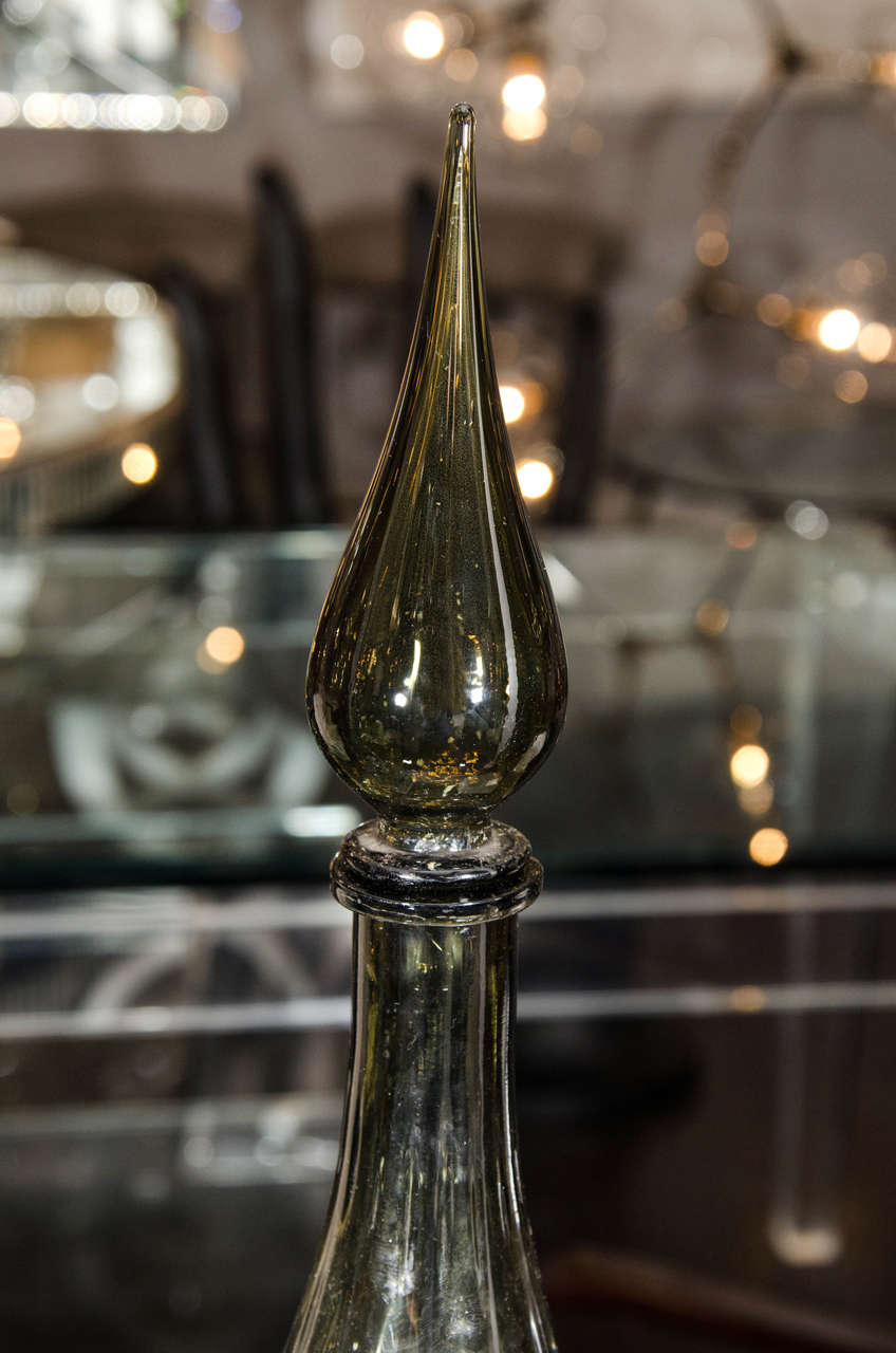 1970s Italian Smoke Glass Decanter at 1stDibs