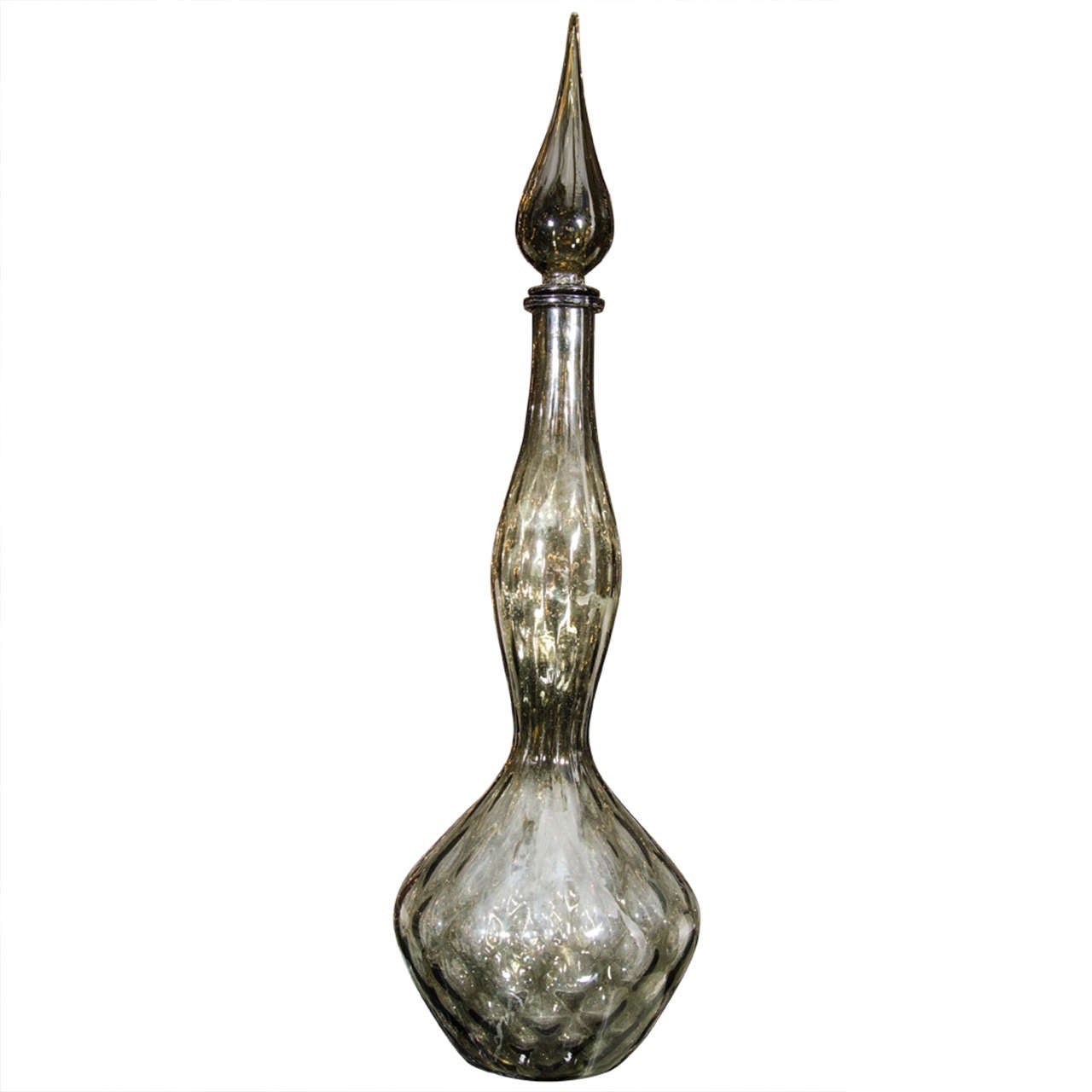 1970s Italian Smoke Glass Decanter at 1stDibs