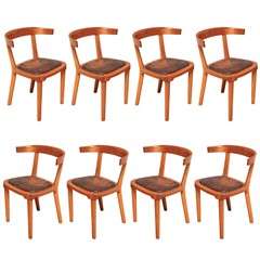 Unique set of 8 dining chairs designed by Gunnar Asplund