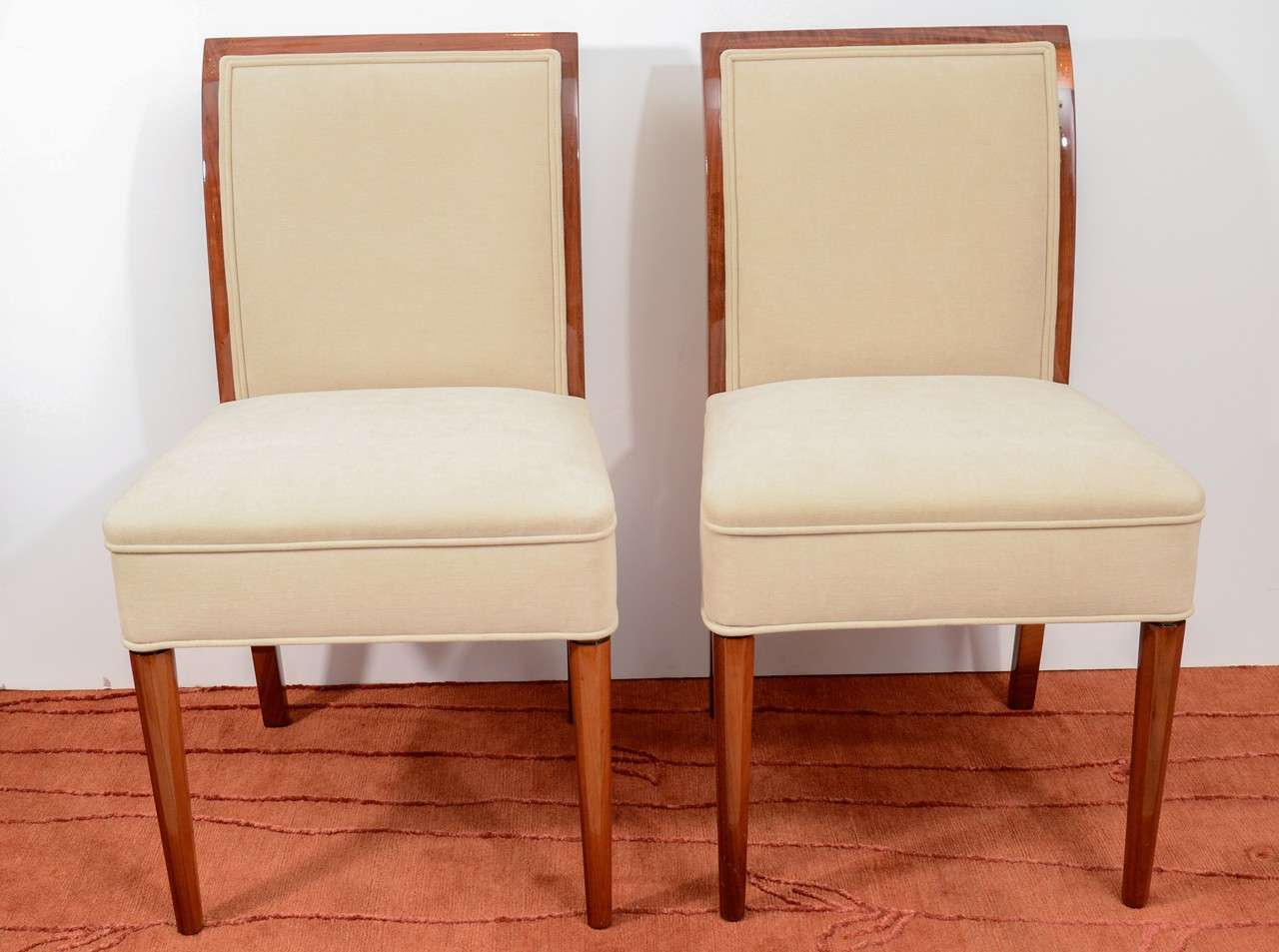 Eight Art Deco Streamline Dining Chairs