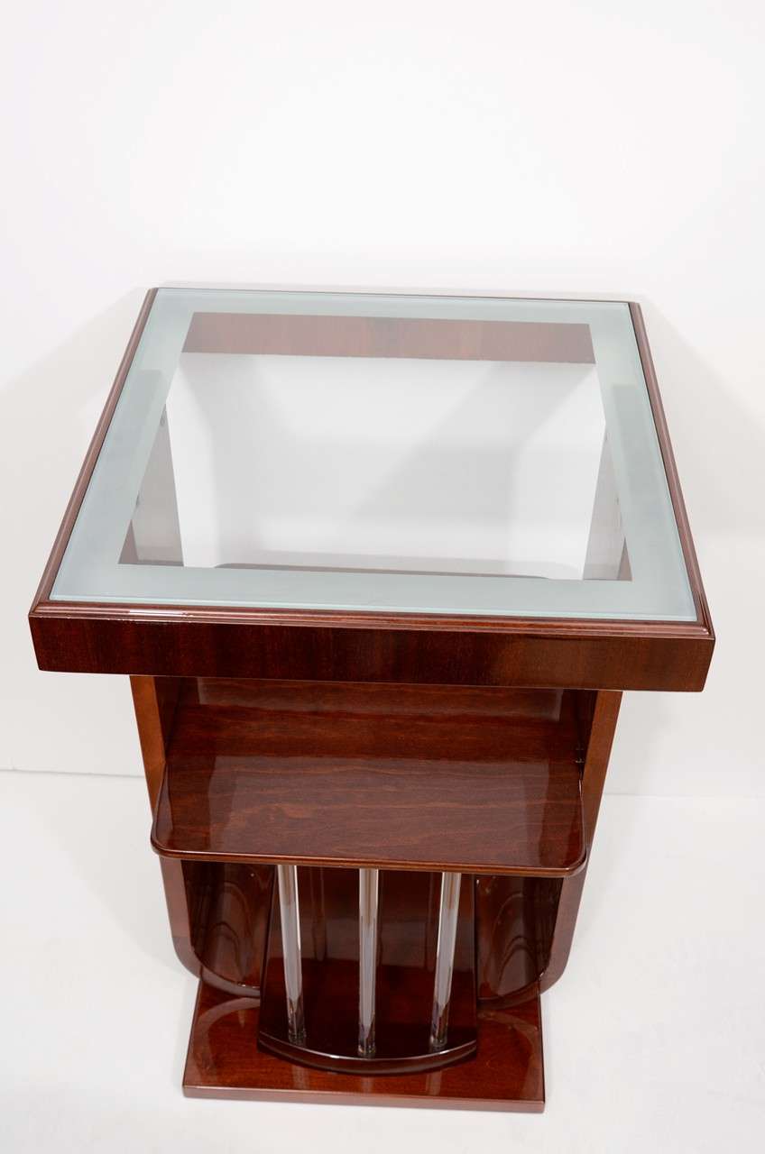 Single Art Deco Square Lamp Table In Good Condition For Sale In Pompano Beach, FL