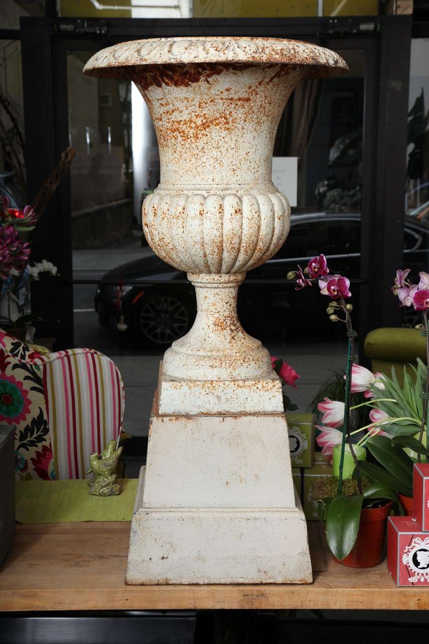 Rare, elegant and stylish Neoclassical urn is of exceptional quality.
Urns of this style and quality are equally well suited an interior space as well as an outdoor garden or parkland.