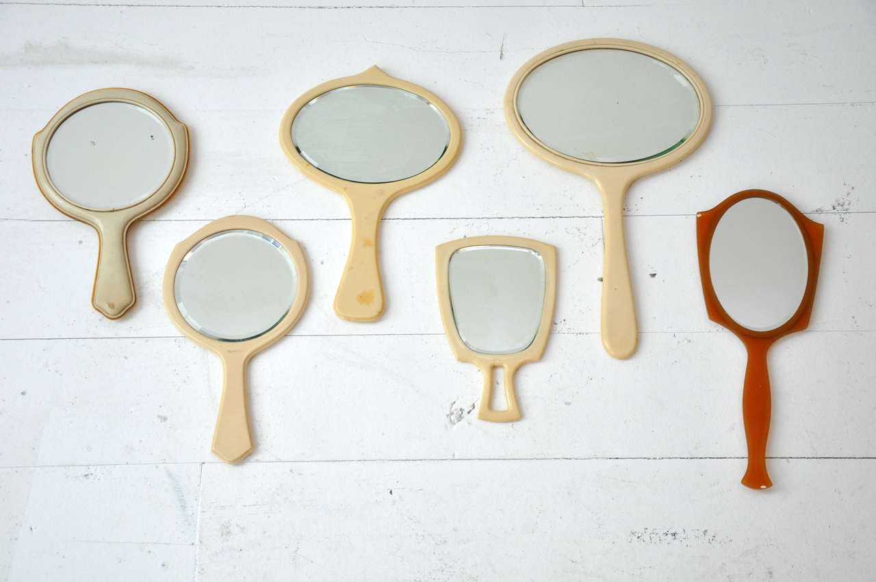 Set of 6 Vintage Hand Mirrors For Sale at 1stDibs