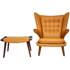 Hans Wegner Papa Bear Chair and Ottoman