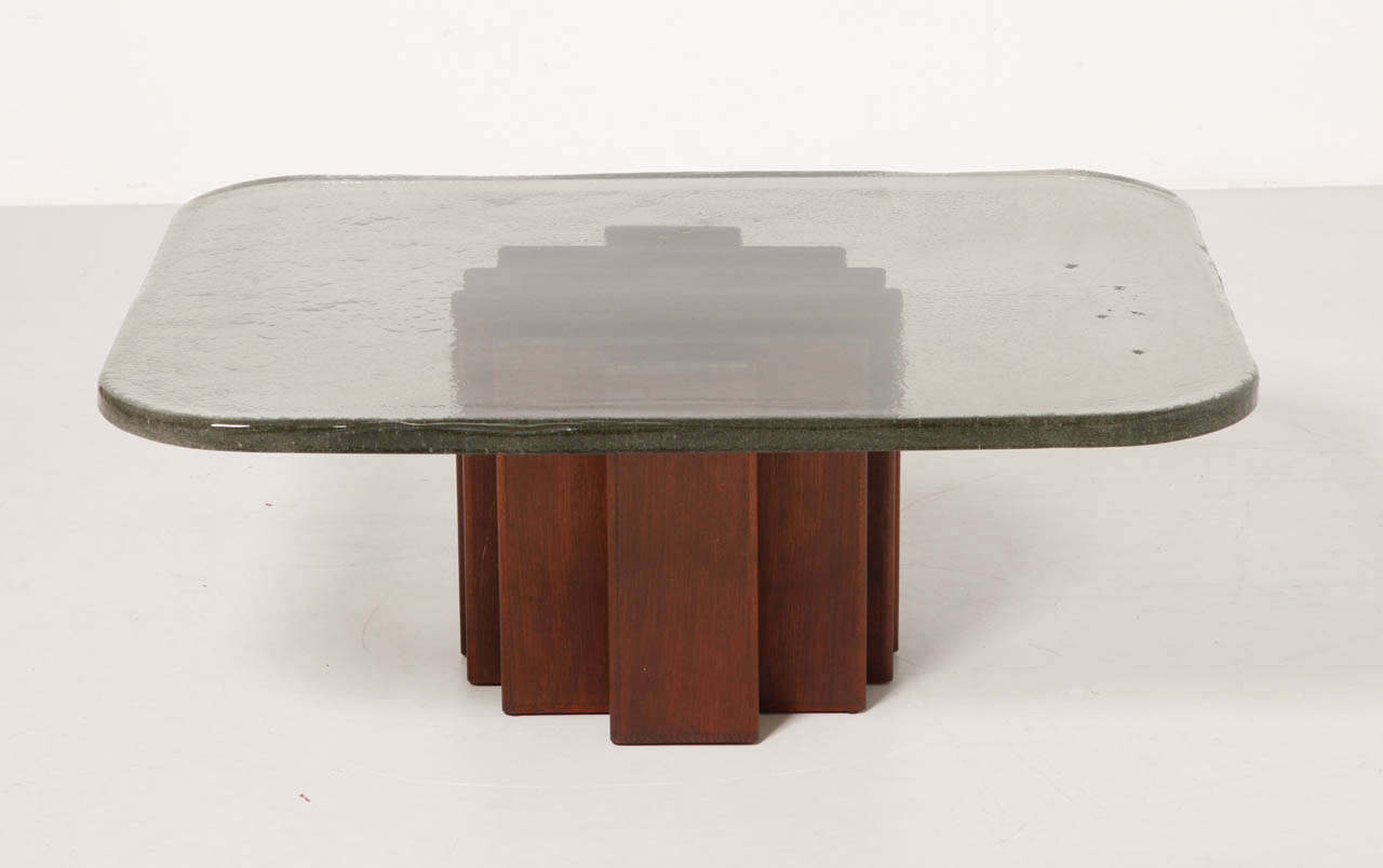 Mid-20th Century German Midcentury Glass Top Coffee Table