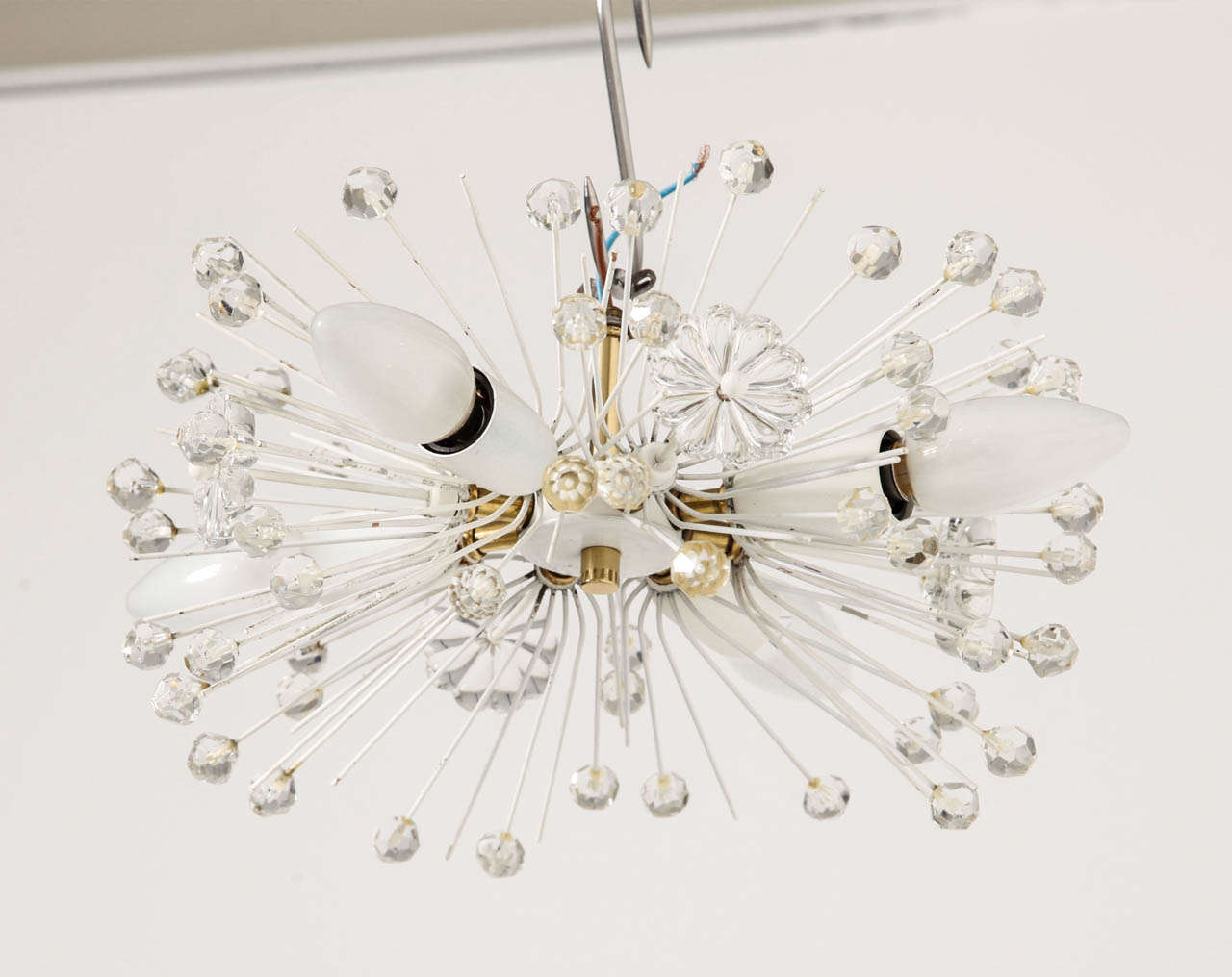 Brass Snowflake Small Chandelier by Emil Stejnar for Rupert Nikoll, Austria 