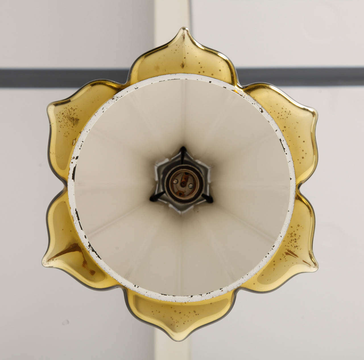 Mid-Century Modern Gold Opal Flower Designed Pendant