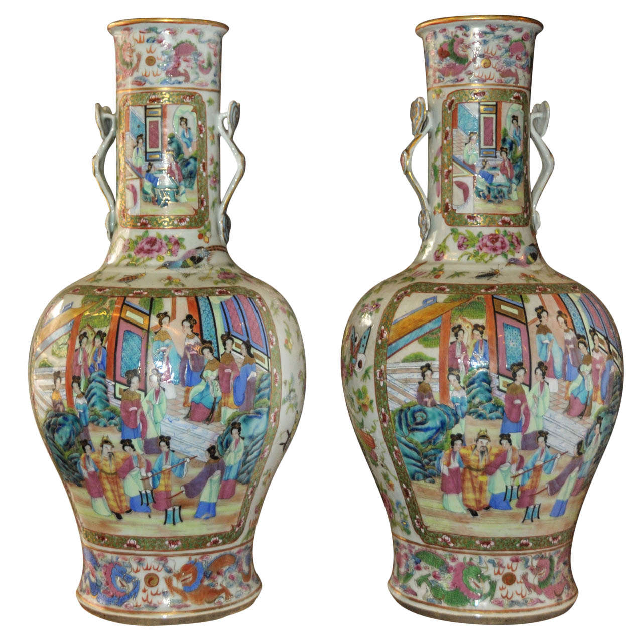 19th Century Pair of Large Chinese Vases For Sale