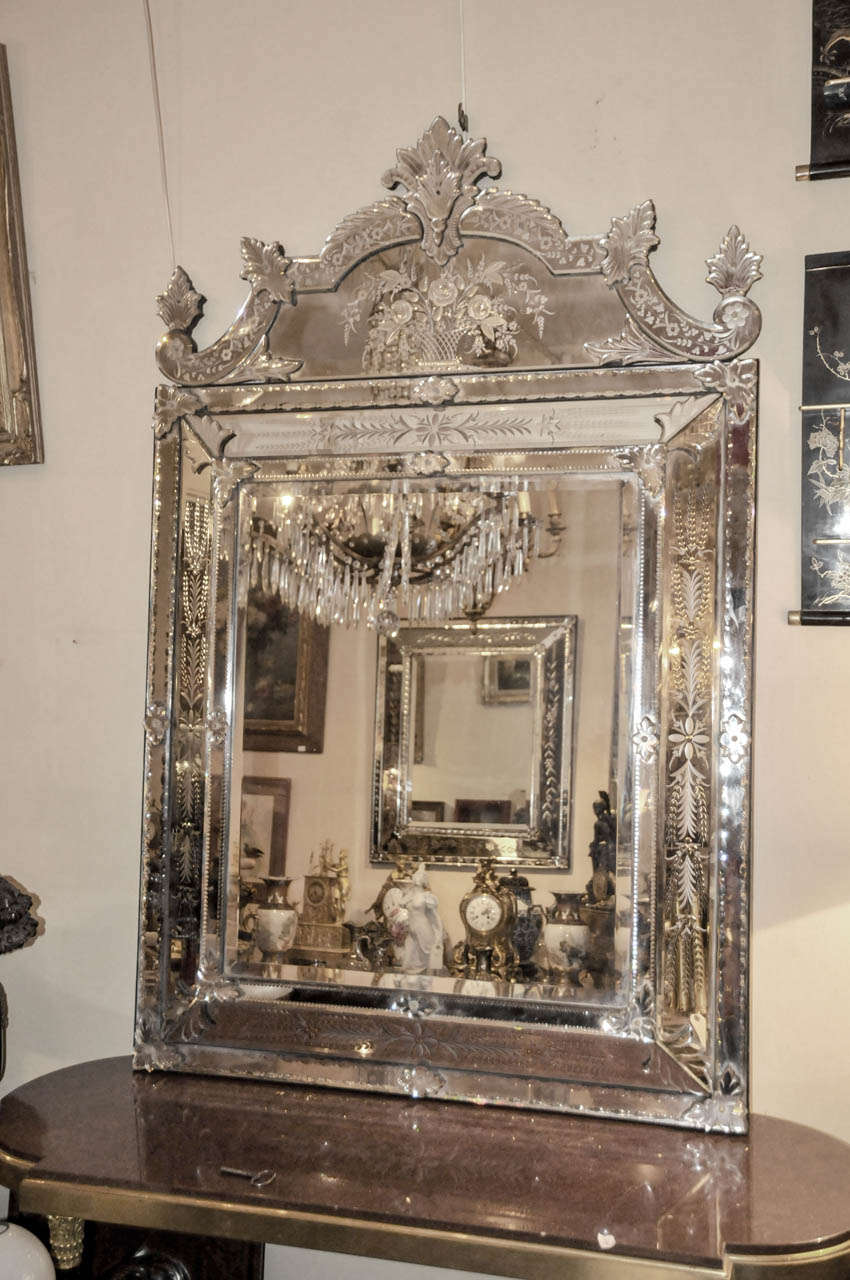 1880 Napoleon III wall mirror with wood panel back. Very good condition. Normal wear consistent with age and use.