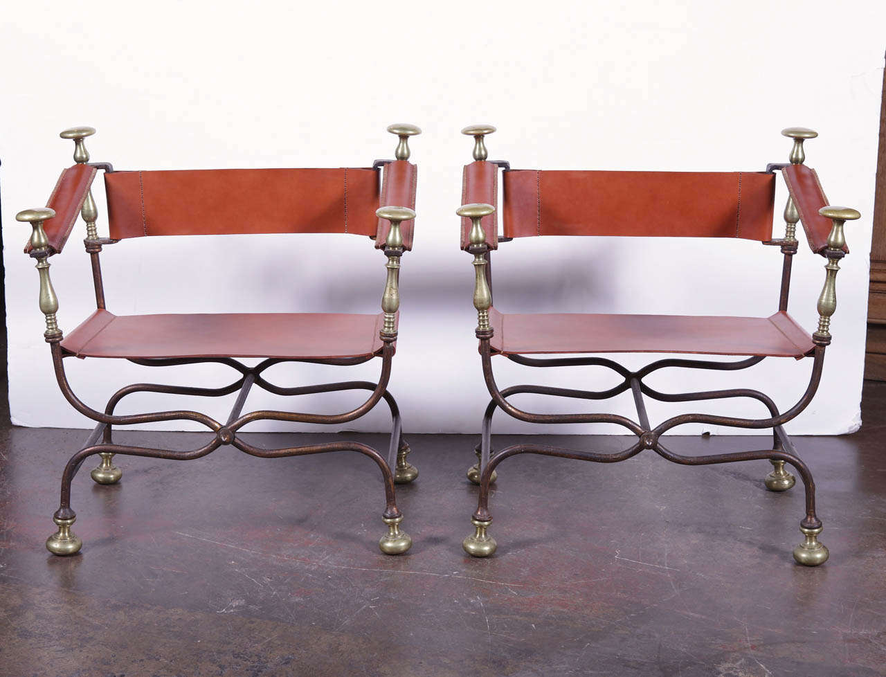 Pair 18th Century Iron Armchairs