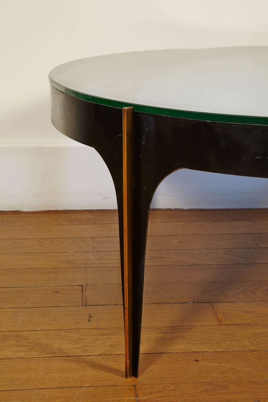 Italian Exceptional Coffee Table with Glass Top by Fontana Arte, Italy circa 1950-55