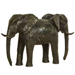 Éléphant en bronze sculpté, 1988, d'Igor Ustinov