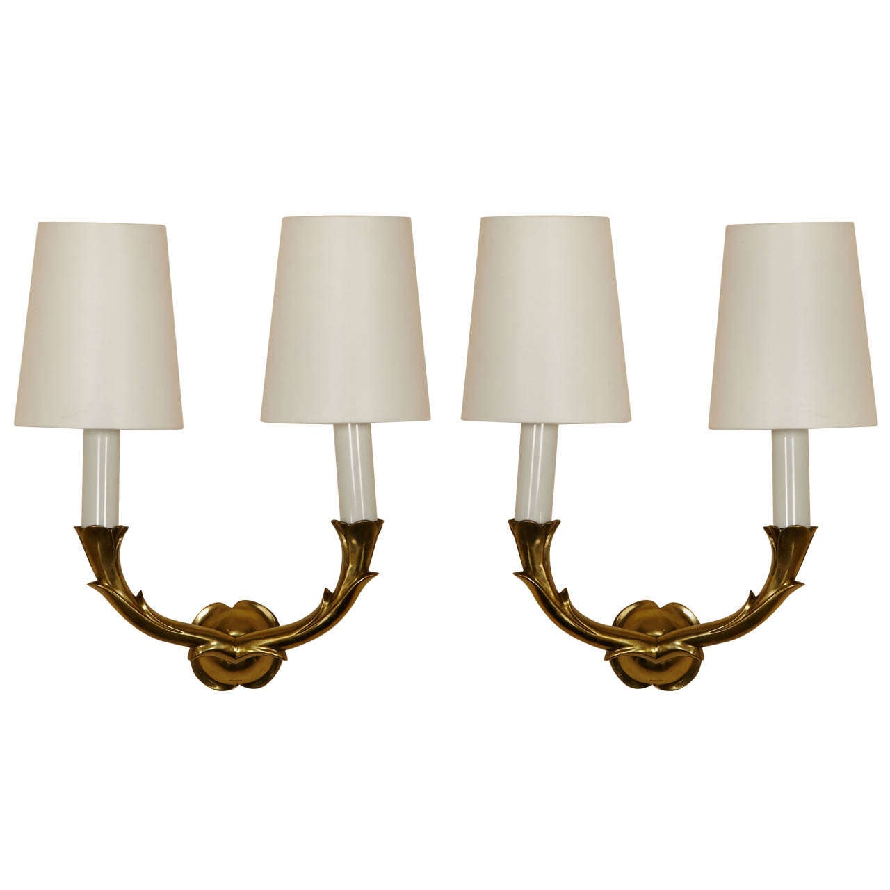Pair of Bronze Wall Sconces by Riccardo Scarpa, Italy 1950s