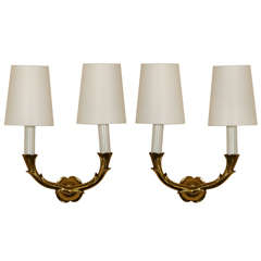 Pair of Bronze Wall Sconces by Riccardo Scarpa, Italy 1950s
