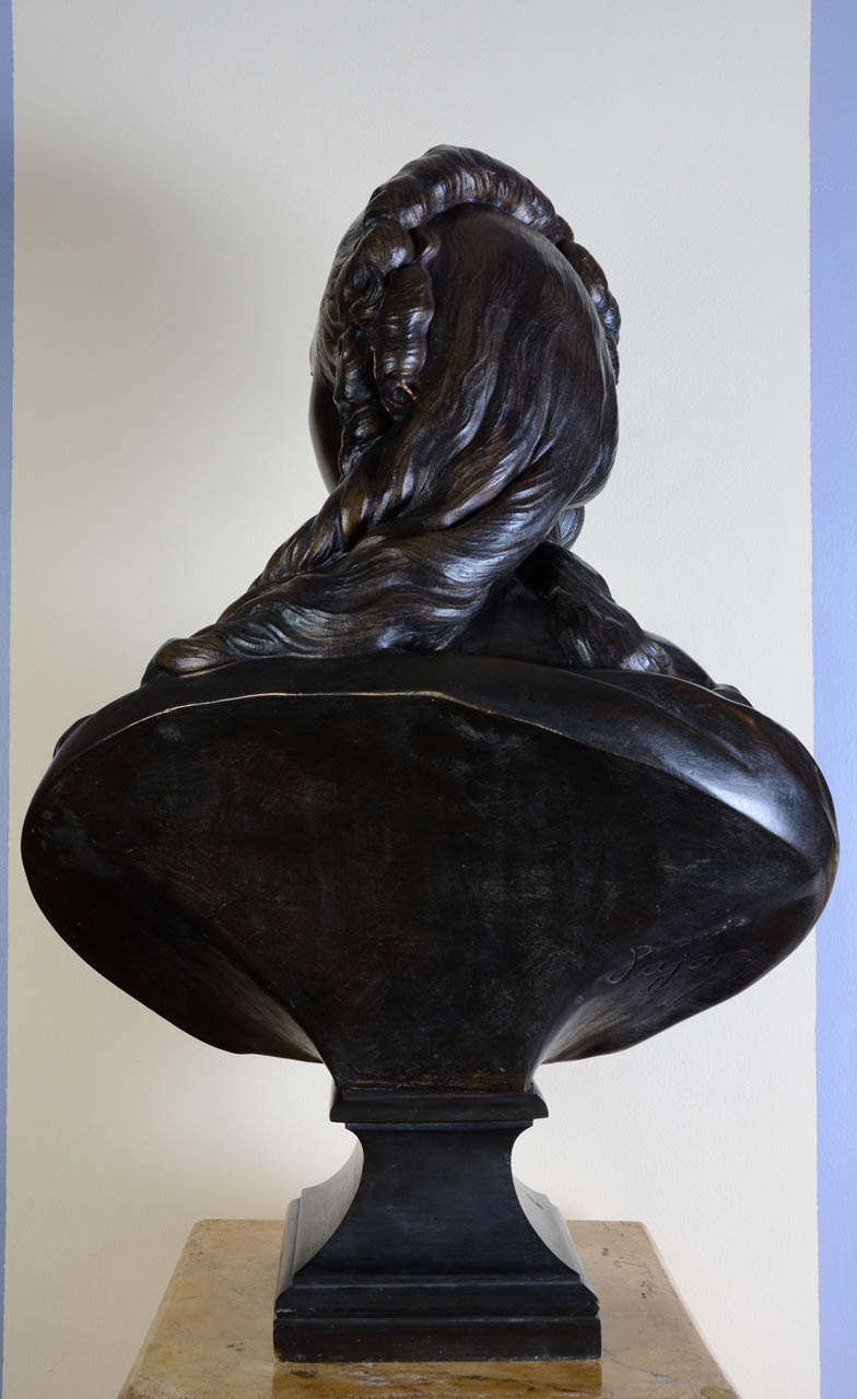 Chiseled and Patinated Bronze Bust, France 3