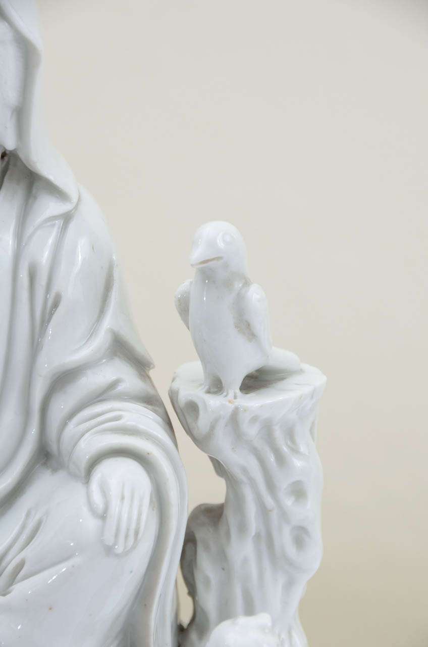 China White Dehua Porcelain Group Sculpture 1