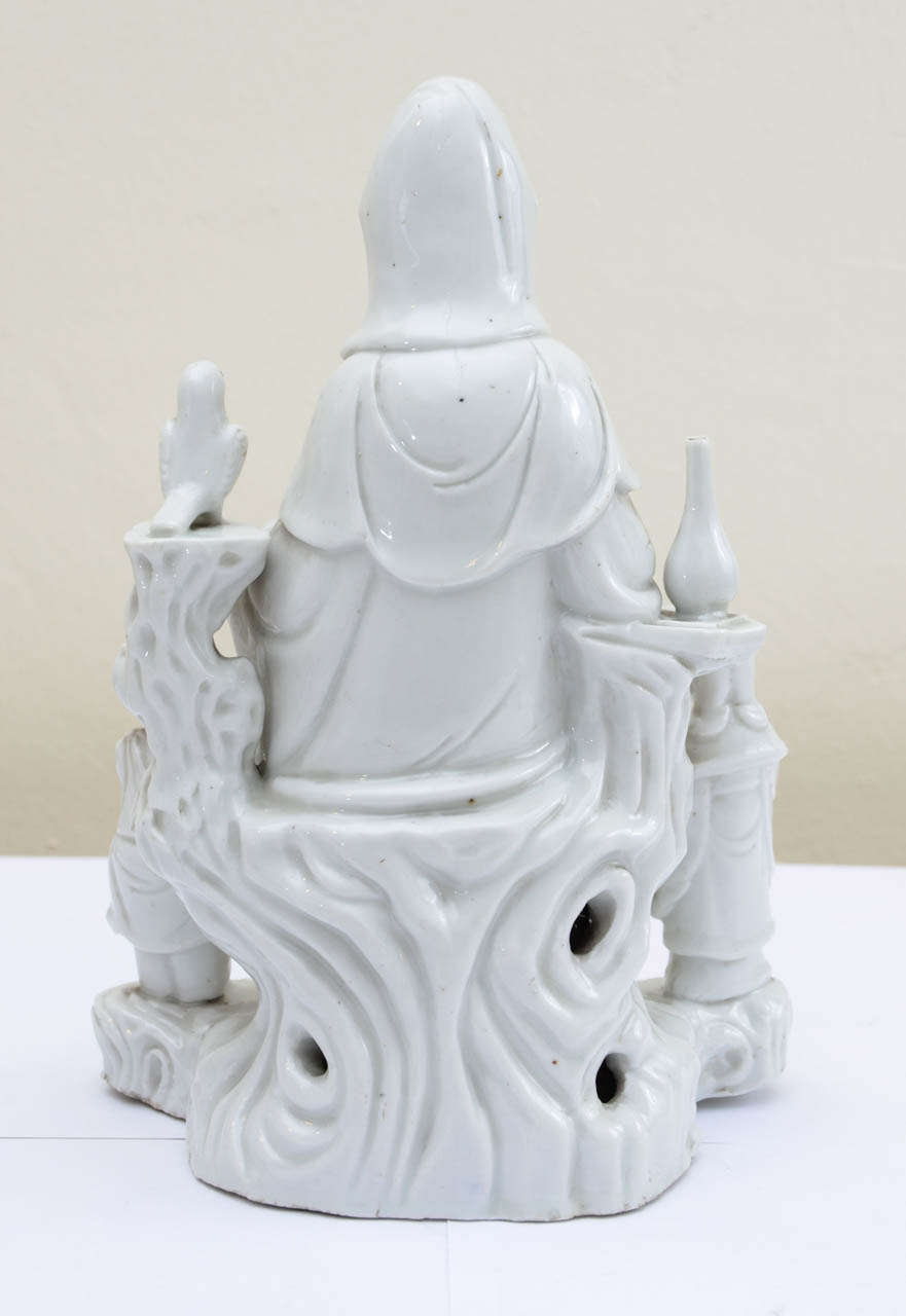 China White Dehua Porcelain Group Sculpture 3