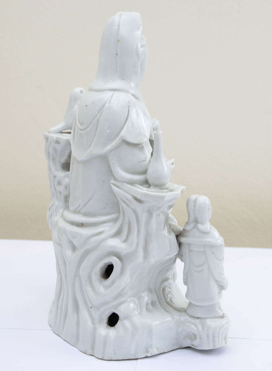 China White Dehua Porcelain Group Sculpture 4