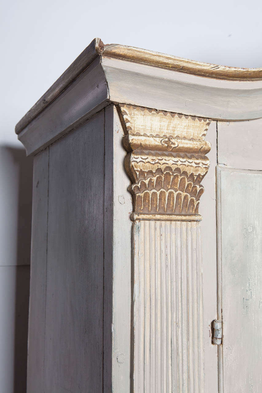 19th Century Continental Painted and Gilt Armoire In Fair Condition In Nashville, TN