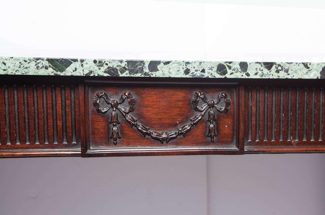 Brass 19th Century English Marble-Top Sideboard For Sale