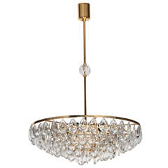 Beautiful Brass and Crystal Chandelier for Palwa