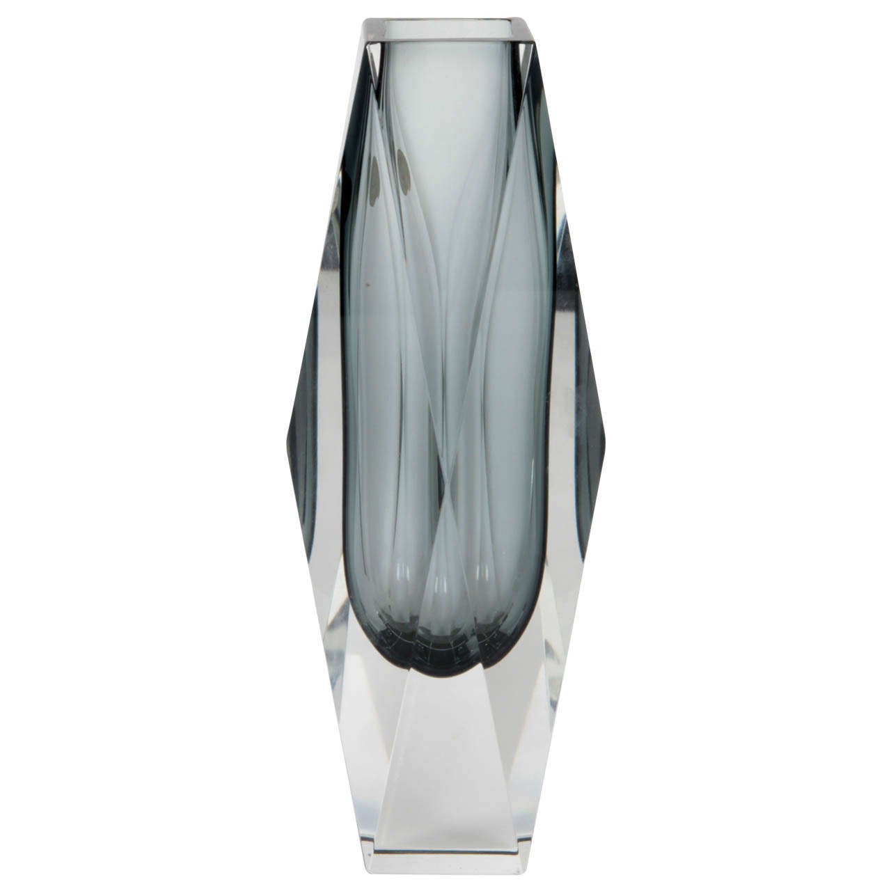 Extra Large Murano Sommerso Faceted Vase For Sale