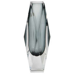 Extra Large Murano Sommerso Faceted Vase