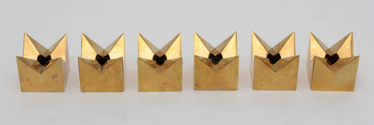 Brass Star Candleholders by Pierre Forsell for Skultuna