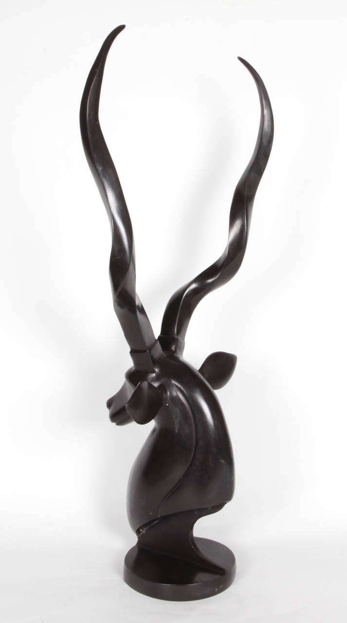 Monumental Greater Kudu Bronze Sculpture In Excellent Condition In New York, NY