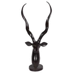 Monumental Greater Kudu Bronze Sculpture
