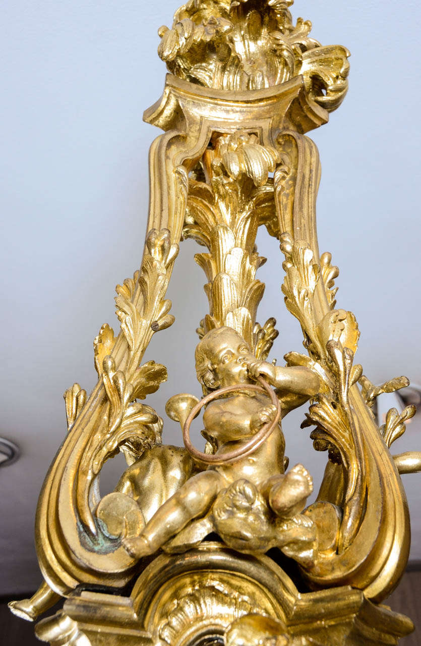 An Impressive French 19th Century Gilt-Bronze Fifteen-Light Chandelier 4