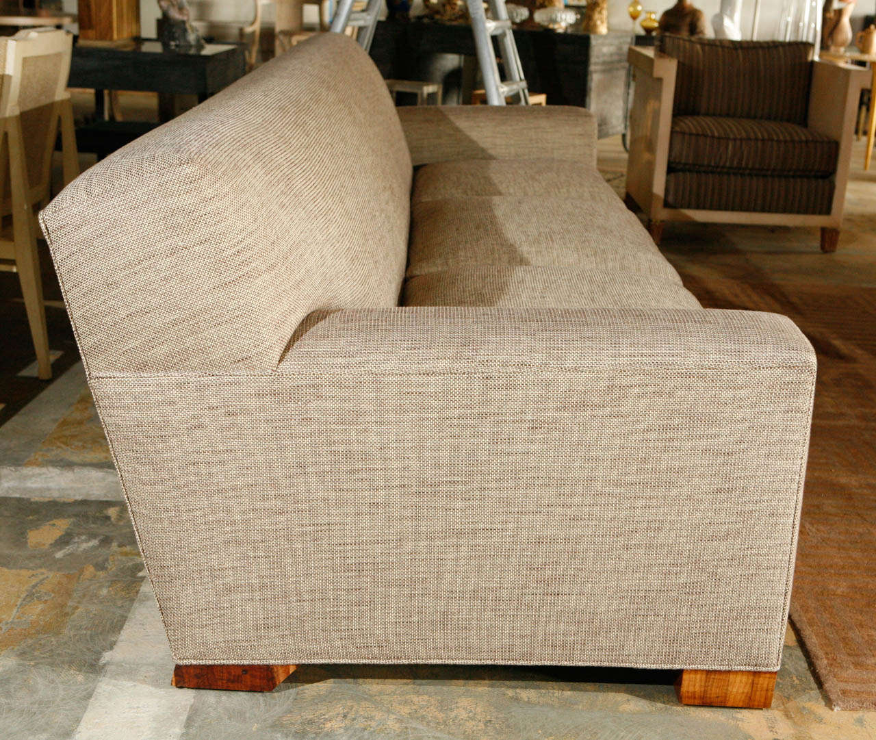 Large Scale Roy McMakin Sofa in New Ralph Lauren Upholstery 1