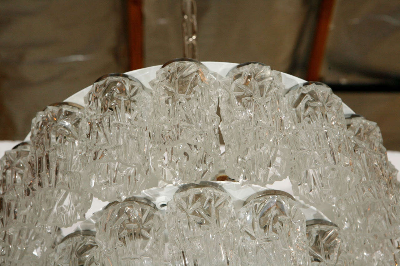 Italian Mazzega Three-Tier Opalescent Chandelier