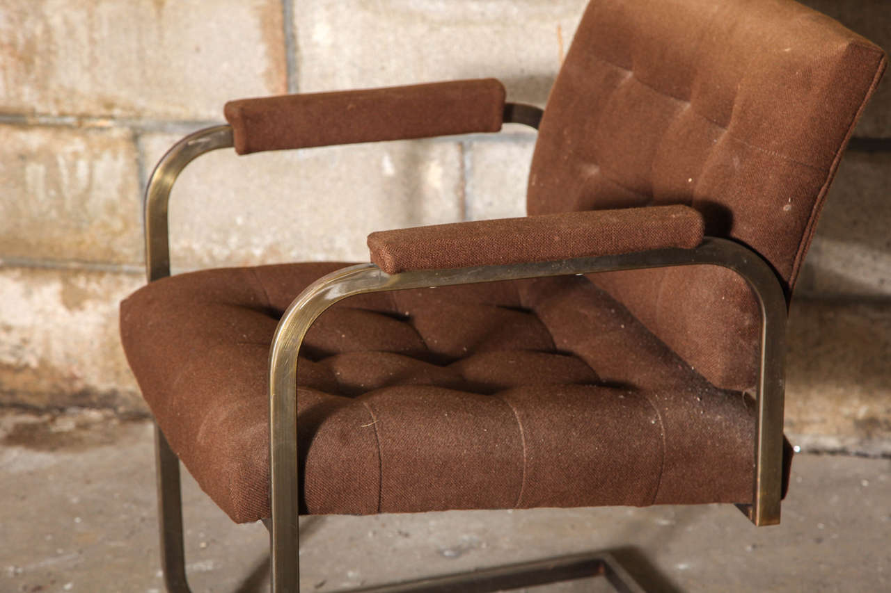 American Vintage Brno Style Armchair in Bronzed Steel For Sale